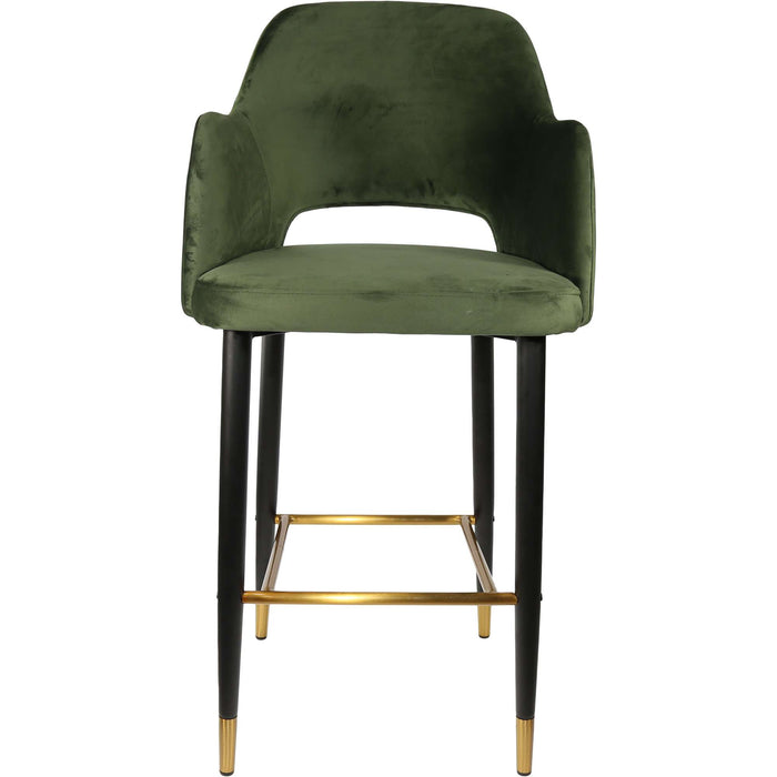 Durafurn Sorbet Stool - Black Metal 750h Legs/Avocado Velvet