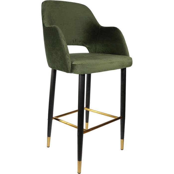 Durafurn Sorbet Stool - Black Metal 750h Legs/Avocado Velvet
