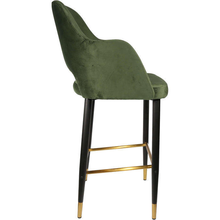 Durafurn Sorbet Stool - Black Metal 750h Legs/Avocado Velvet