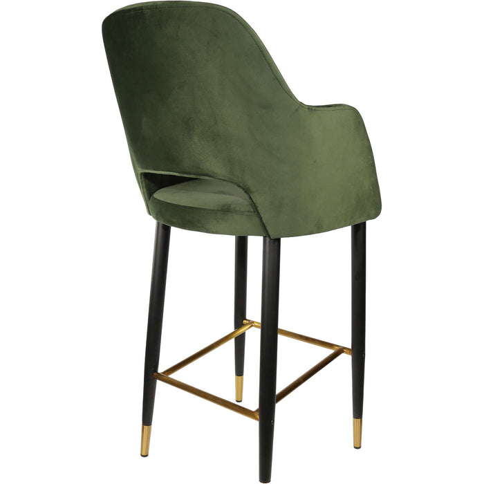 Durafurn Sorbet Stool - Black Metal 750h Legs/Avocado Velvet