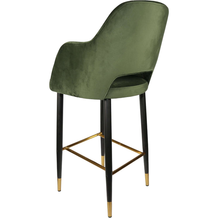 Durafurn Sorbet Stool - Black Metal 750h Legs/Avocado Velvet