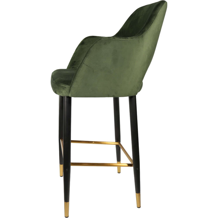 Durafurn Sorbet Stool - Black Metal 750h Legs/Avocado Velvet
