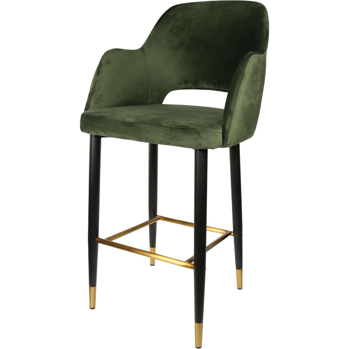 Durafurn Sorbet Stool - Black Metal 750h Legs/Avocado Velvet