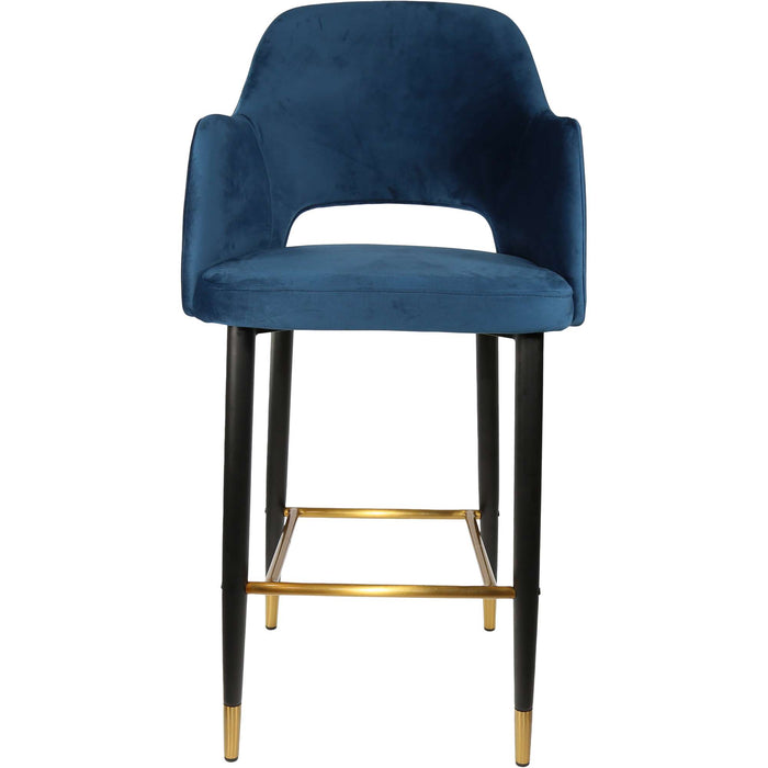 Durafurn Sorbet Stool - Black Metal 750h Legs/Denim Velvet