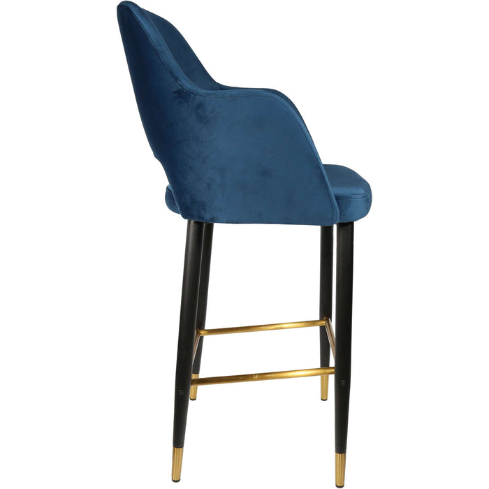 Durafurn Sorbet Stool - Black Metal 750h Legs/Denim Velvet