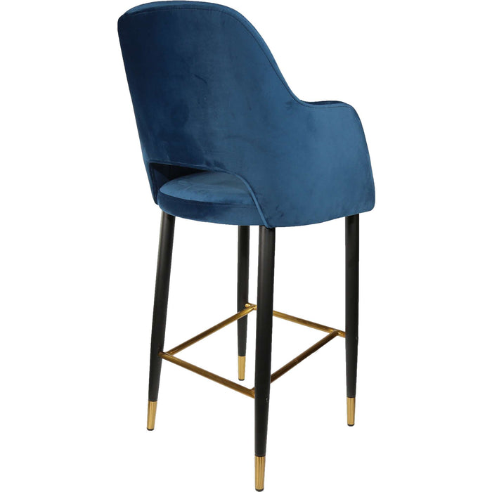 Durafurn Sorbet Stool - Black Metal 750h Legs/Denim Velvet