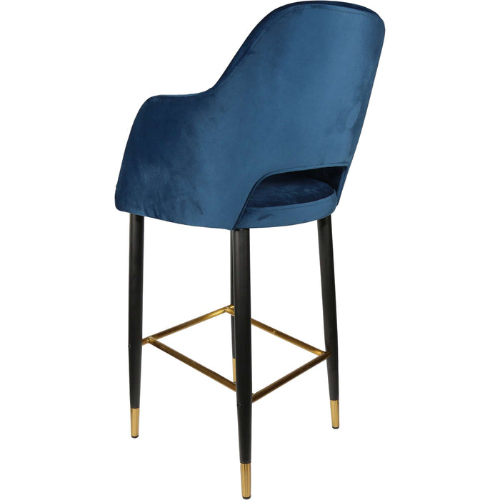 Durafurn Sorbet Stool - Black Metal 750h Legs/Denim Velvet