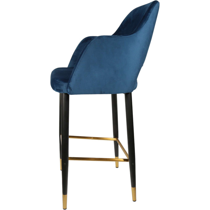 Durafurn Sorbet Stool - Black Metal 750h Legs/Denim Velvet