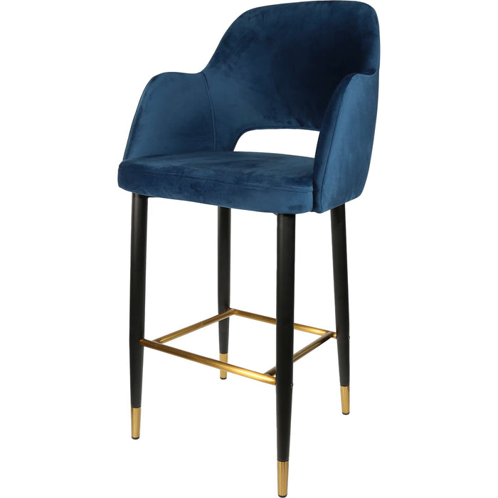 Durafurn Sorbet Stool - Black Metal 750h Legs/Denim Velvet