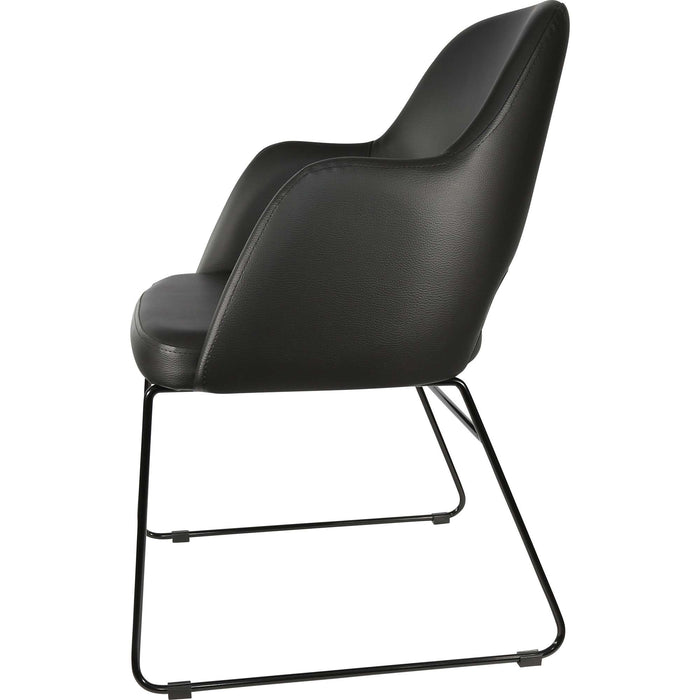 Durafurn Sorbet Chair - Black Sled Base/Black Vinyl