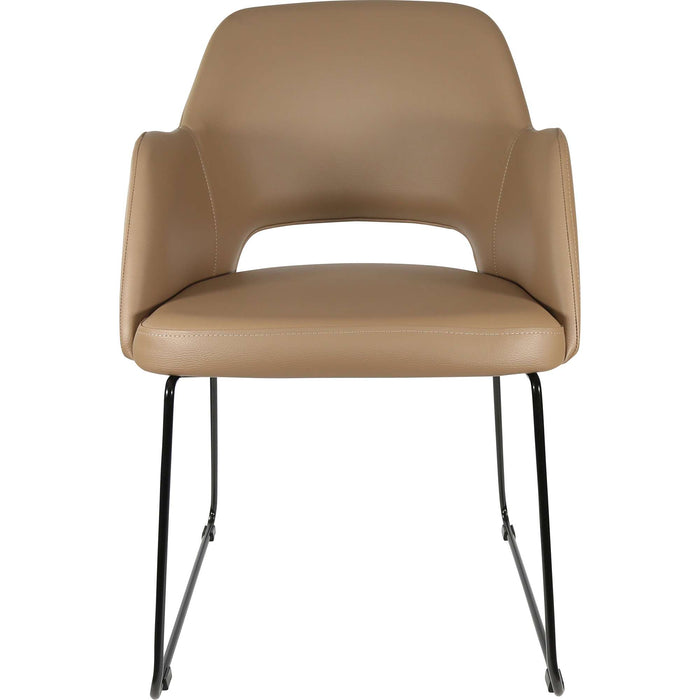 Durafurn Sorbet Chair - Black Sled Base/Taupe Vinyl