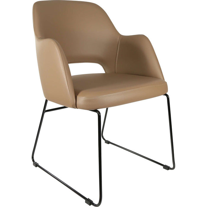 Durafurn Sorbet Chair - Black Sled Base/Taupe Vinyl