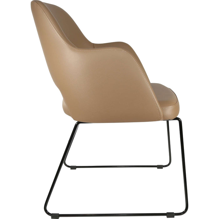 Durafurn Sorbet Chair - Black Sled Base/Taupe Vinyl
