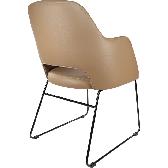 Durafurn Sorbet Chair - Black Sled Base/Taupe Vinyl