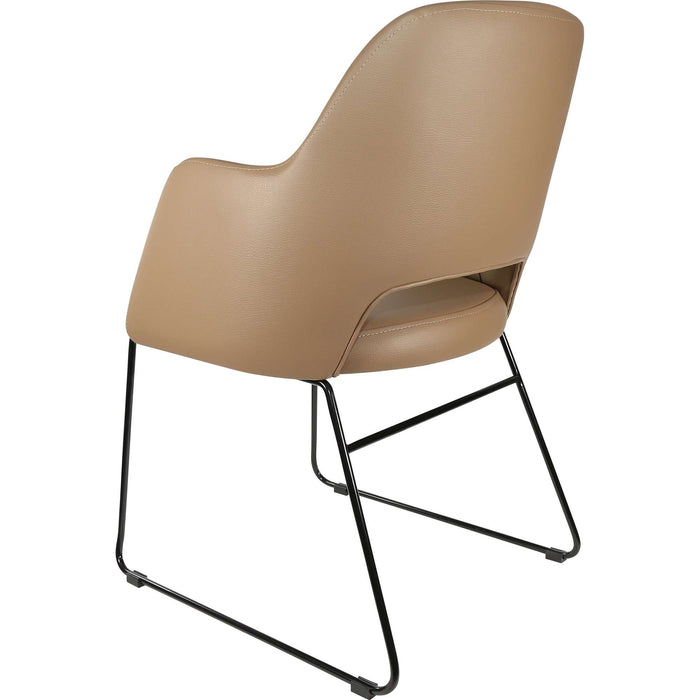 Durafurn Sorbet Chair - Black Sled Base/Taupe Vinyl
