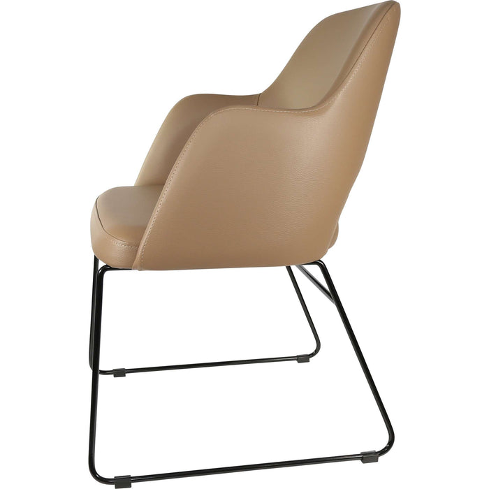 Durafurn Sorbet Chair - Black Sled Base/Taupe Vinyl