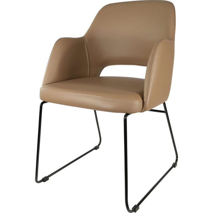 Durafurn Sorbet Chair - Black Sled Base/Taupe Vinyl