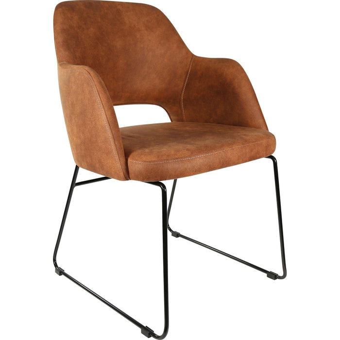 Durafurn Sorbet Chair - Black Sled Base/Tan Fabric