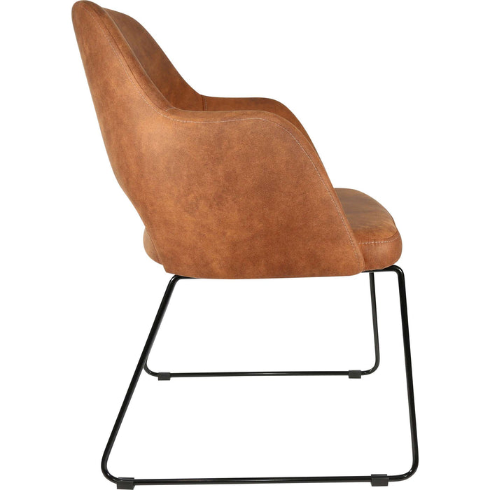 Durafurn Sorbet Chair - Black Sled Base/Tan Fabric