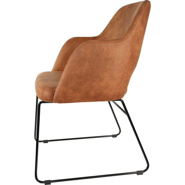 Durafurn Sorbet Chair - Black Sled Base/Tan Fabric