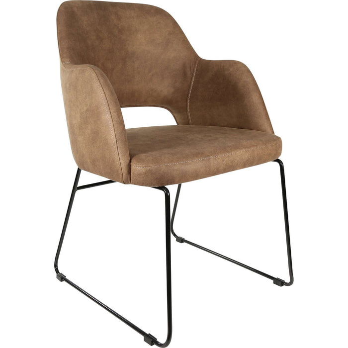 Durafurn Sorbet Chair - Black Sled Base/Mocha Fabric