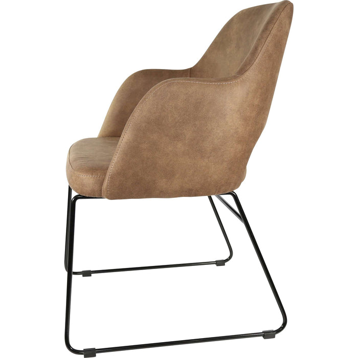 Durafurn Sorbet Chair - Black Sled Base/Mocha Fabric