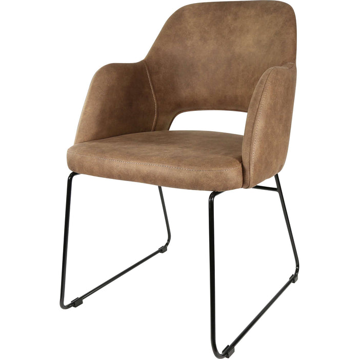 Durafurn Sorbet Chair - Black Sled Base/Mocha Fabric