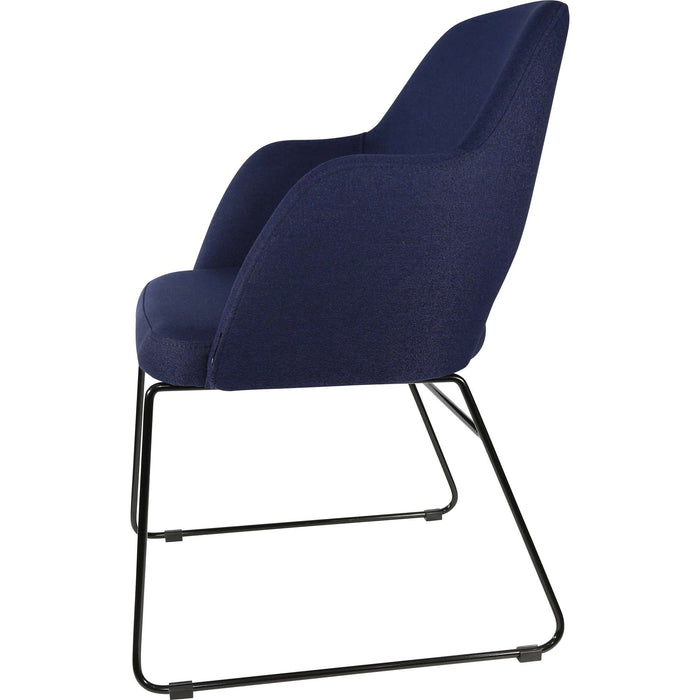Durafurn Sorbet Chair - Black Sled Base/Navy Fabric