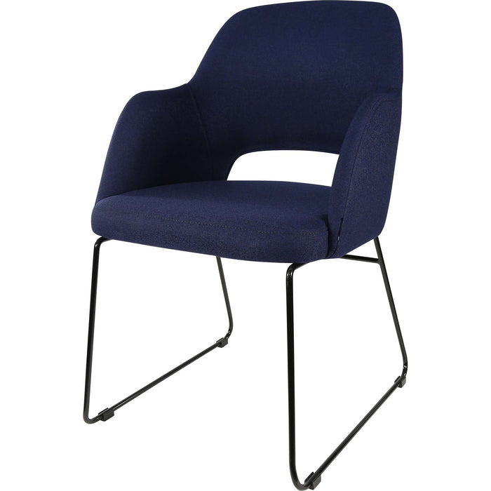Durafurn Sorbet Chair - Black Sled Base/Navy Fabric