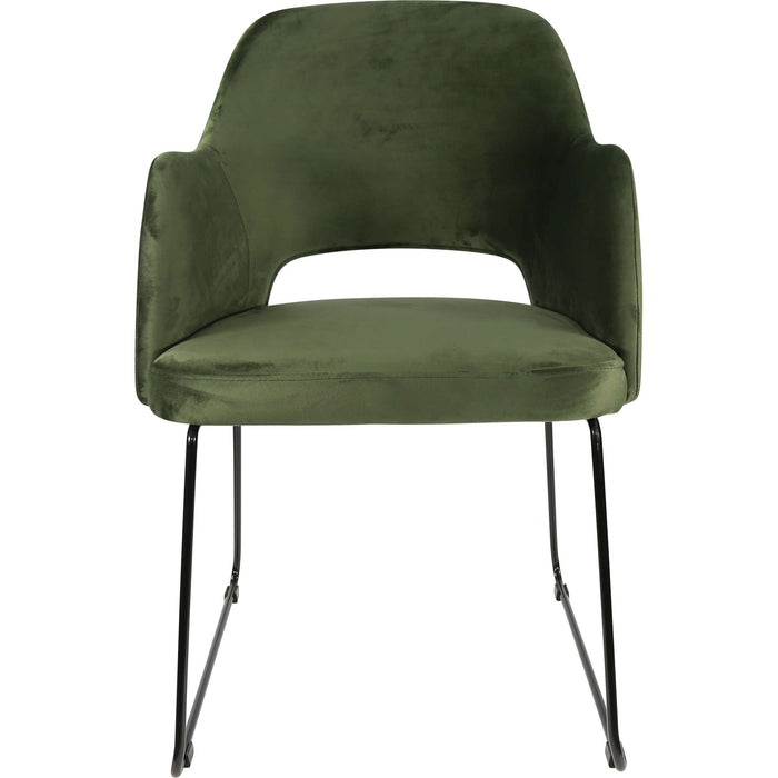 Durafurn Sorbet Chair - Black Sled Base/Avocado Velvet