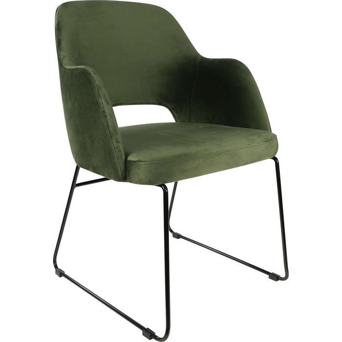 Durafurn Sorbet Chair - Black Sled Base/Avocado Velvet