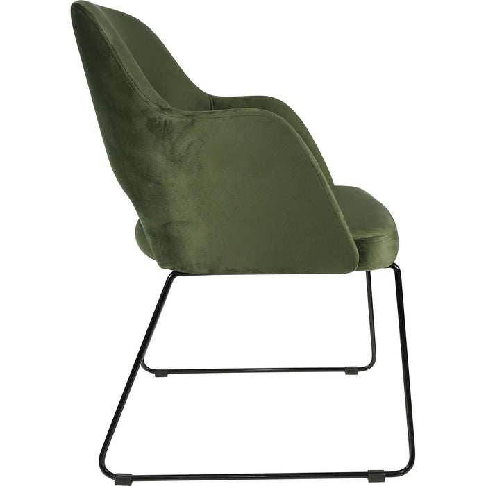 Durafurn Sorbet Chair - Black Sled Base/Avocado Velvet