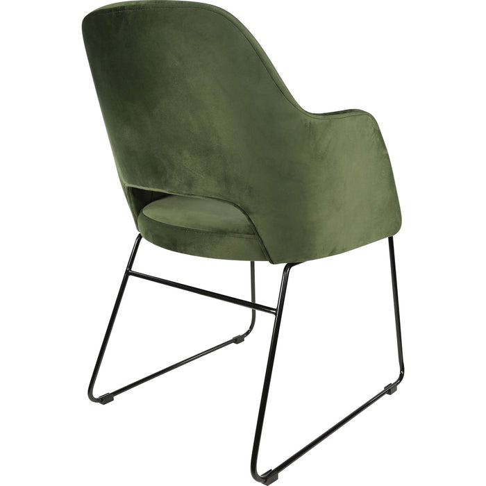 Durafurn Sorbet Chair - Black Sled Base/Avocado Velvet