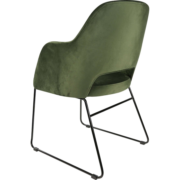 Durafurn Sorbet Chair - Black Sled Base/Avocado Velvet