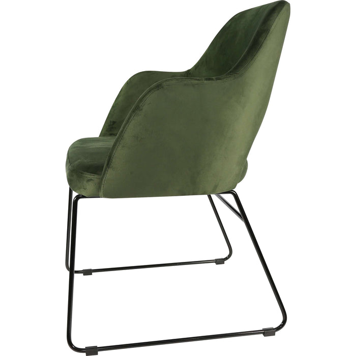 Durafurn Sorbet Chair - Black Sled Base/Avocado Velvet