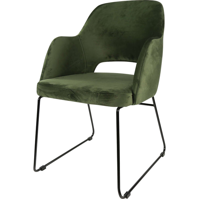 Durafurn Sorbet Chair - Black Sled Base/Avocado Velvet