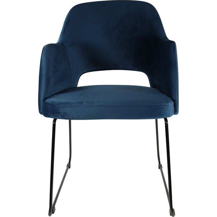 Durafurn Sorbet Chair - Black Sled Base/Denim Velvet