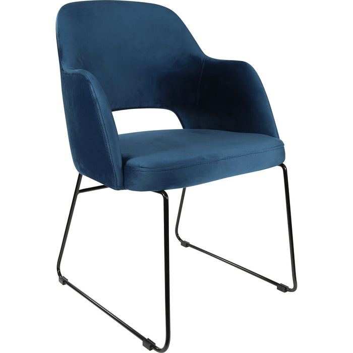 Durafurn Sorbet Chair - Black Sled Base/Denim Velvet