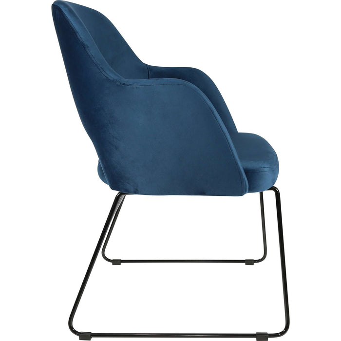 Durafurn Sorbet Chair - Black Sled Base/Denim Velvet