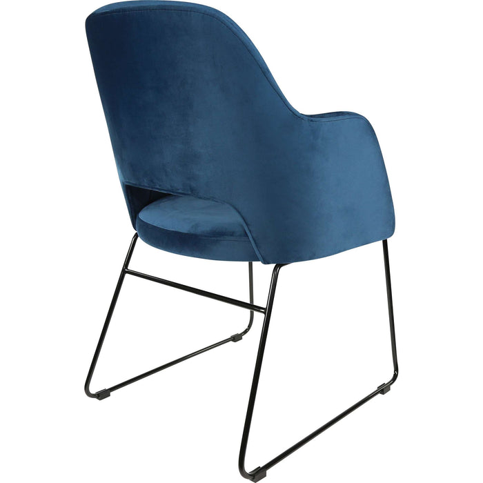 Durafurn Sorbet Chair - Black Sled Base/Denim Velvet