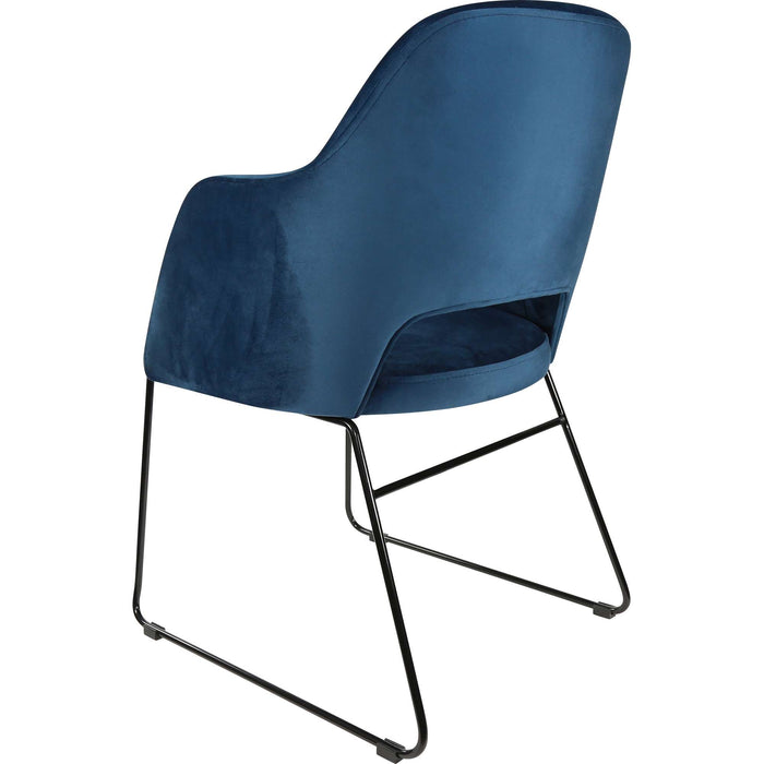 Durafurn Sorbet Chair - Black Sled Base/Denim Velvet