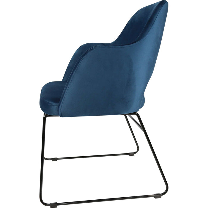 Durafurn Sorbet Chair - Black Sled Base/Denim Velvet