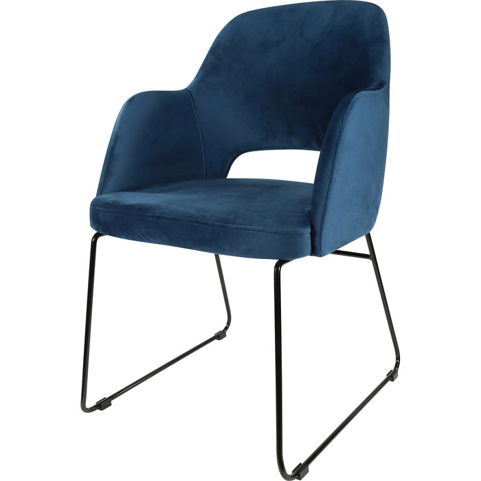 Durafurn Sorbet Chair - Black Sled Base/Denim Velvet