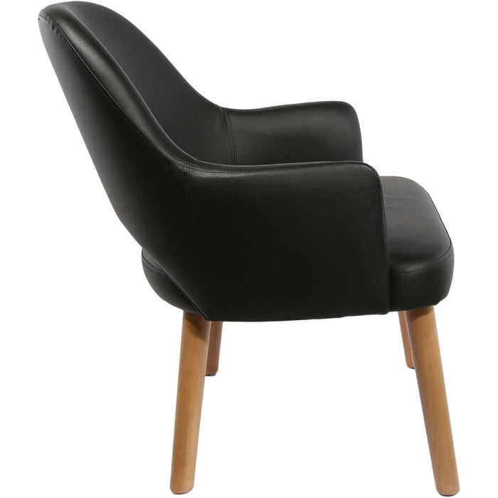 Durafurn BonBon Armchair - Trojan Oak Legs/Black Vinyl Shell