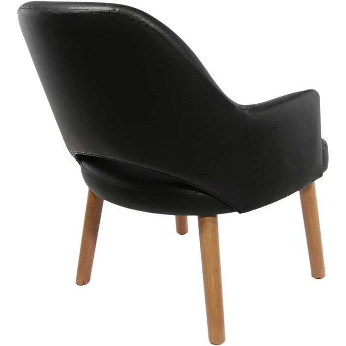 Durafurn BonBon Armchair - Trojan Oak Legs/Black Vinyl Shell