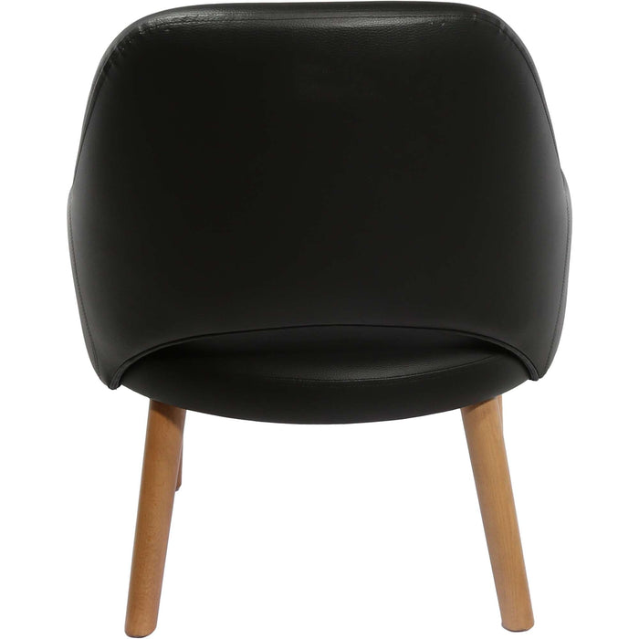 Durafurn BonBon Armchair - Trojan Oak Legs/Black Vinyl Shell