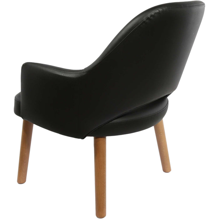 Durafurn BonBon Armchair - Trojan Oak Legs/Black Vinyl Shell