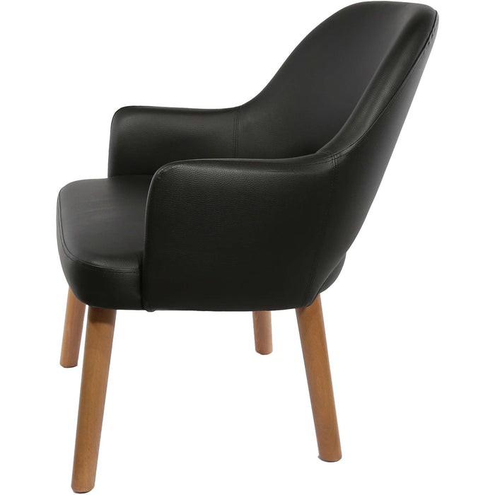 Durafurn BonBon Armchair - Trojan Oak Legs/Black Vinyl Shell