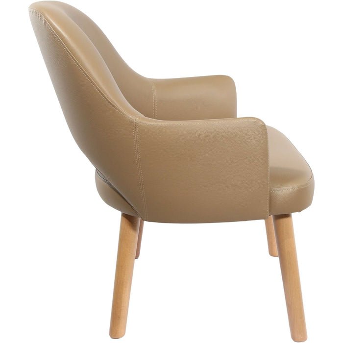 Durafurn BonBon Armchair - Trojan Oak Legs/Taupe Vinyl Shell