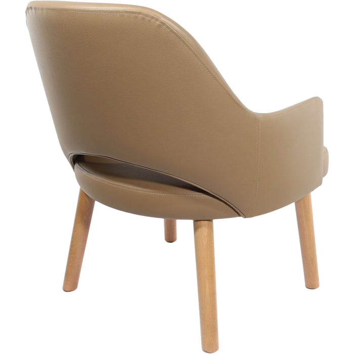 Durafurn BonBon Armchair - Trojan Oak Legs/Taupe Vinyl Shell
